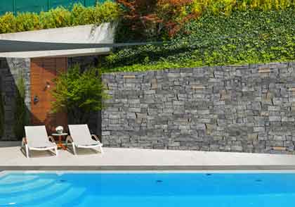 thin veneer stone swimming pool